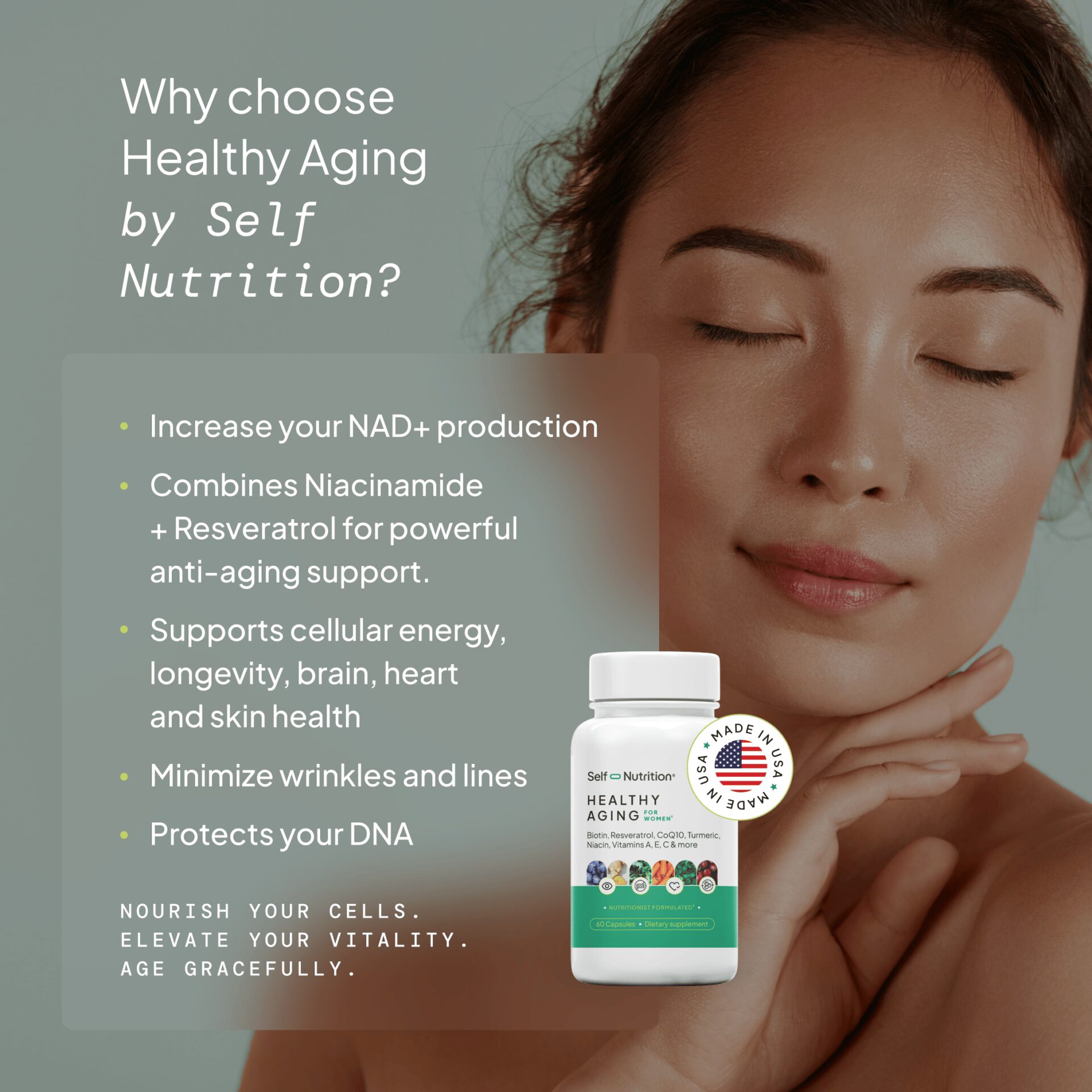 Healthy Aging Supplement for Women with Resveratrol, CoQ10 & Hyaluronic Acid - Image 6