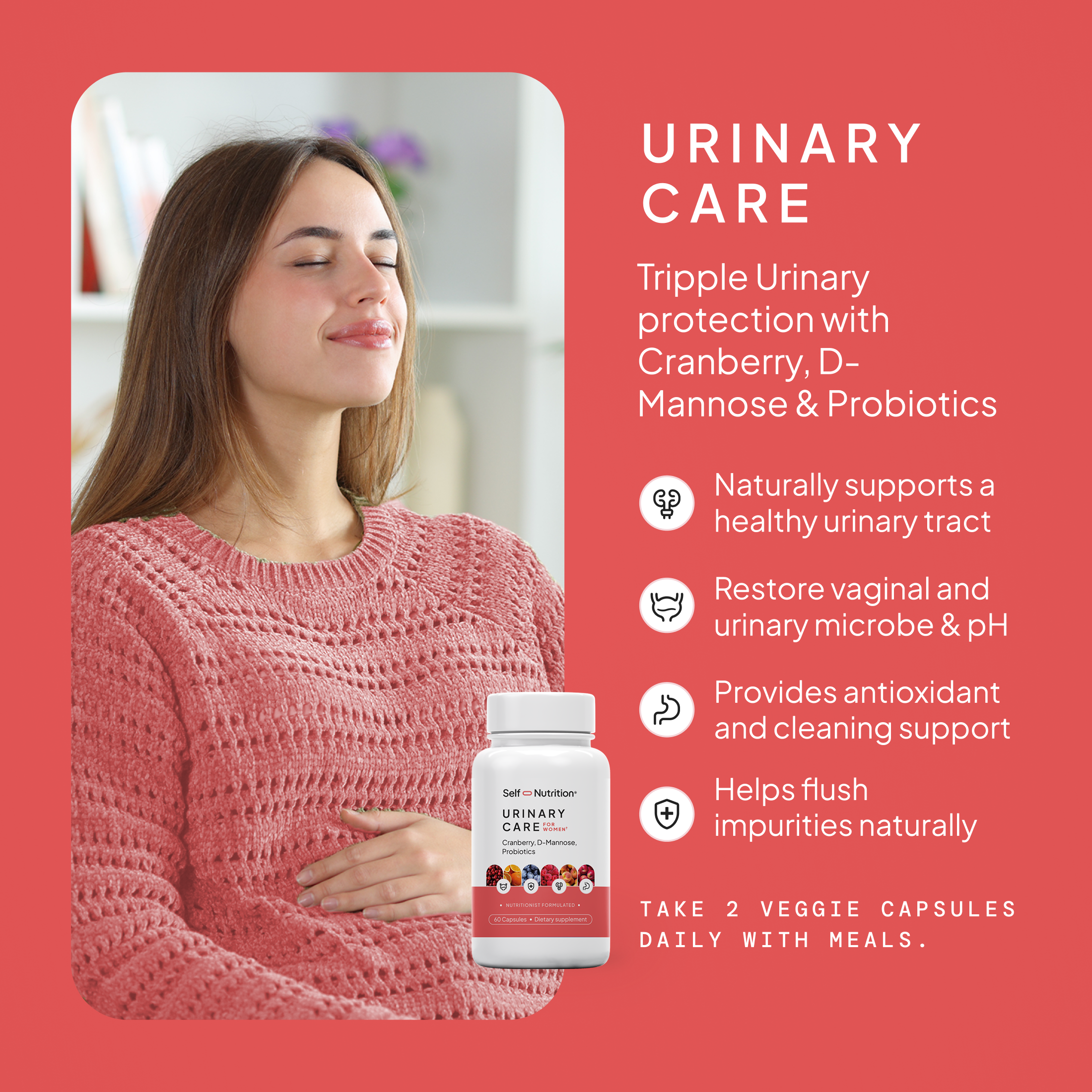 Women's Urinary Care Supplement with D-Mannose, Cranberry & Probiotics - Image 4