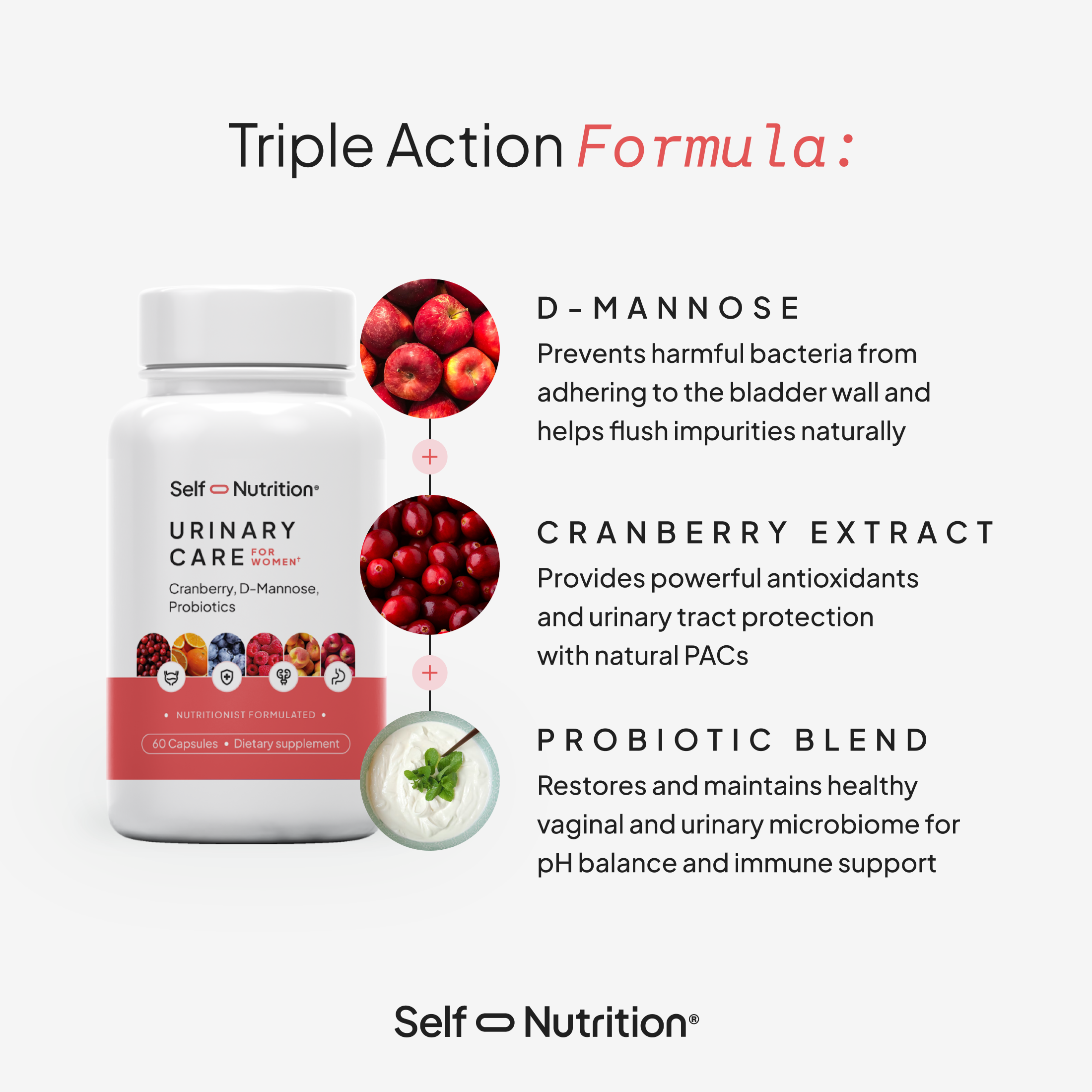 Women's Urinary Care Supplement with D-Mannose, Cranberry & Probiotics - Image 5